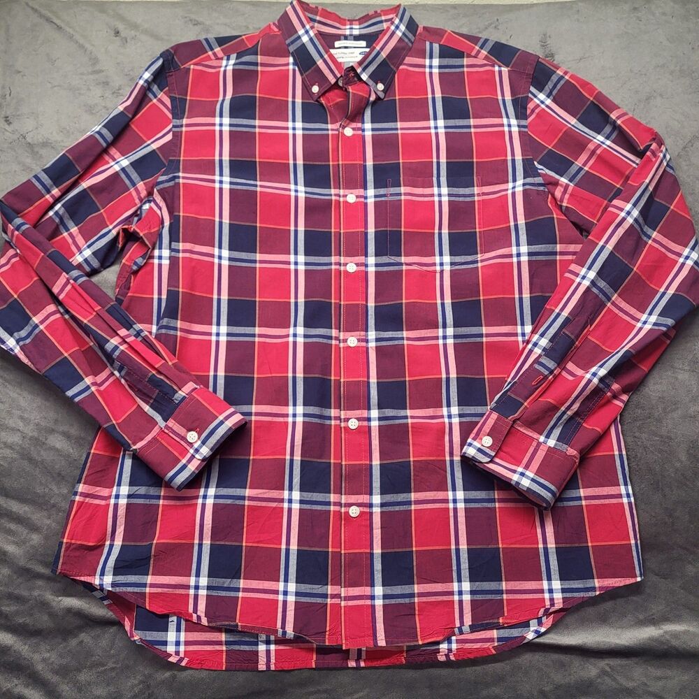 Mens Old Navy The Classic Shirt Multicolor Plaid Button Down XL Regular Fit